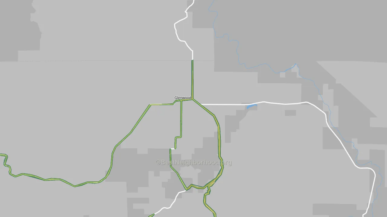 Glenwood, WA Map of Noise Levels in Glenwood