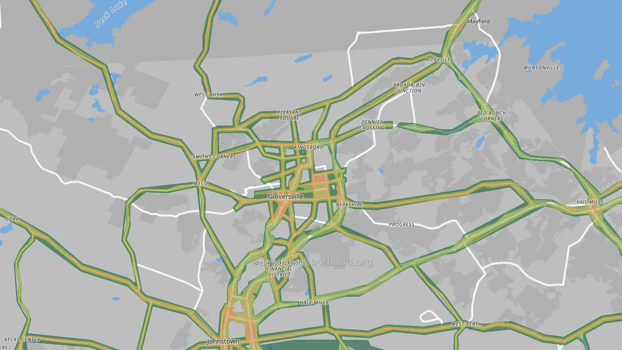 Gloversville, NY Map of Noise Levels in Gloversville