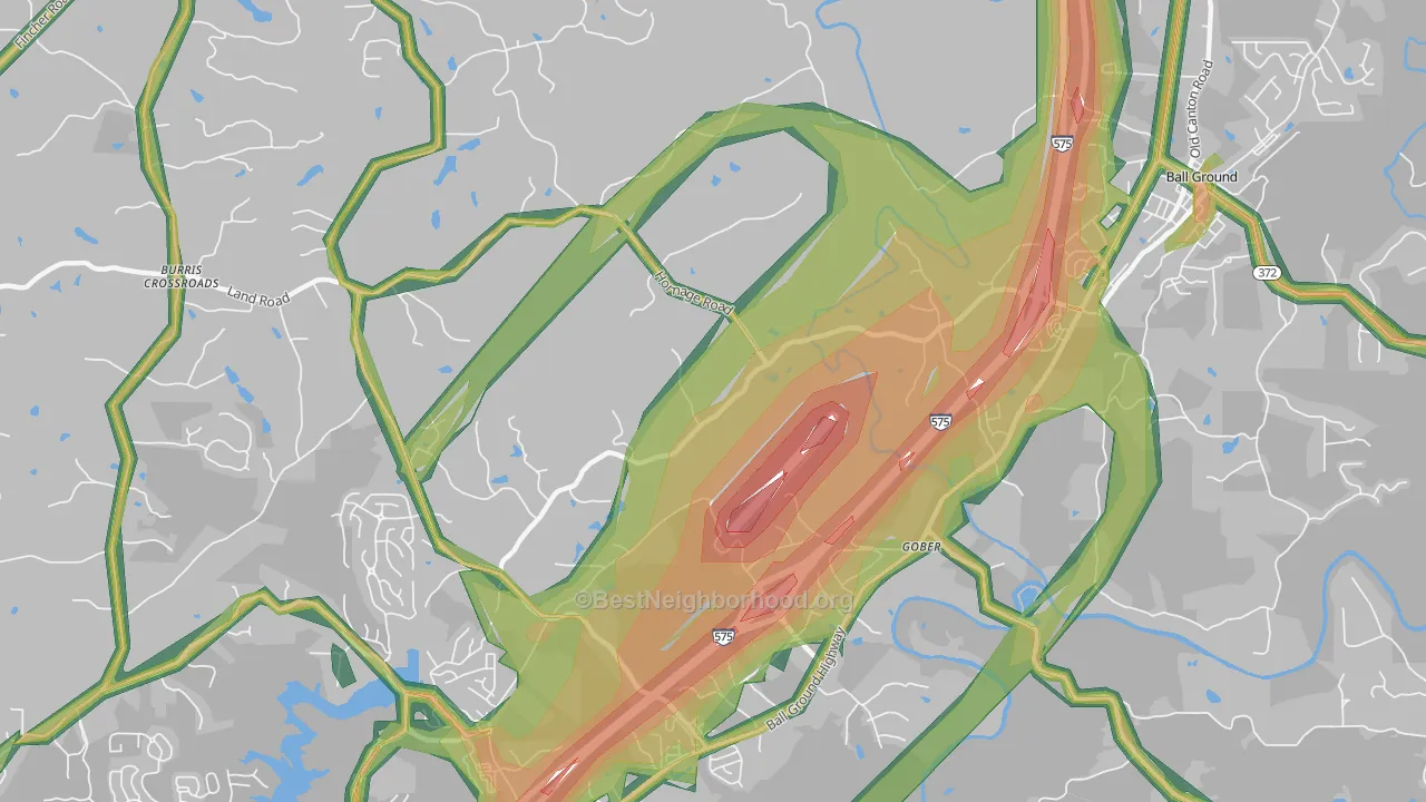 Gober, GA Map of Noise Levels in Gober