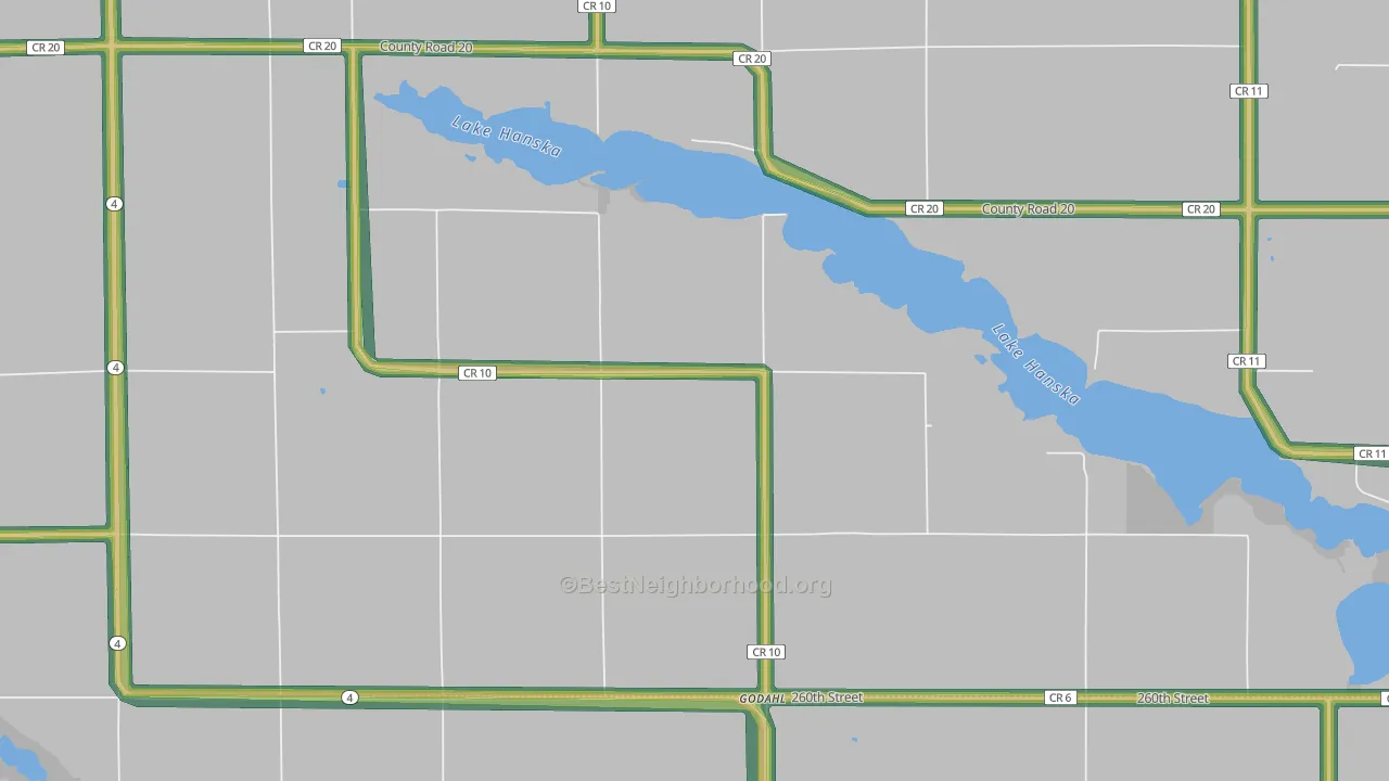 Godahl, MN Map of Noise Levels in Godahl
