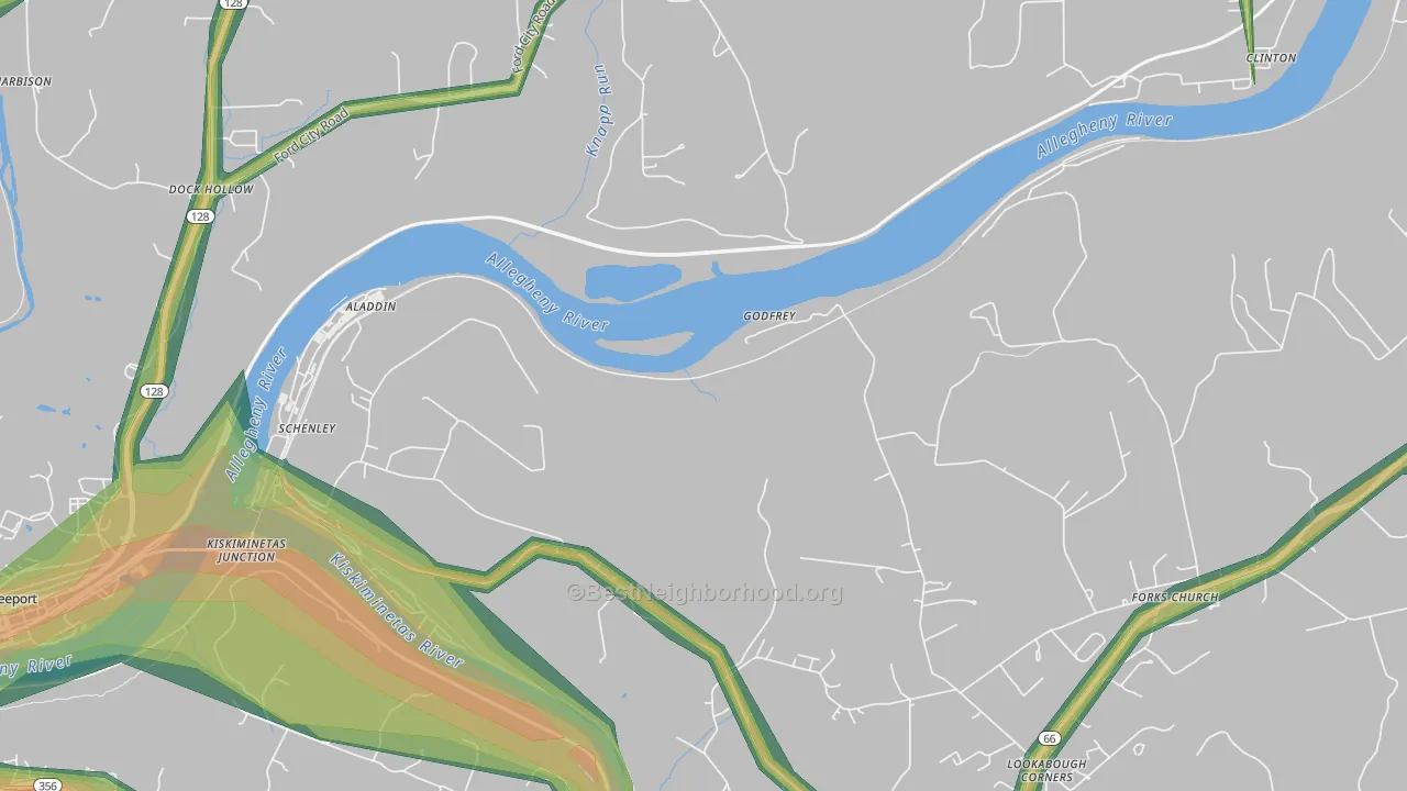 Godfrey, PA Map of Noise Levels in Godfrey