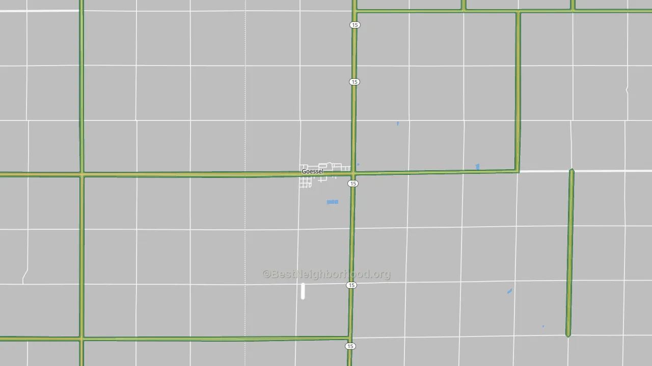 Goessel, KS Map of Noise Levels in Goessel