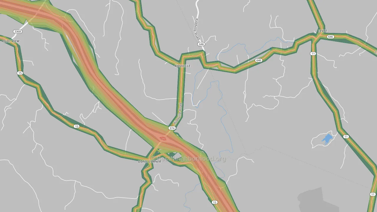 Goffs Corner, KY Map of Noise Levels in Goffs Corner