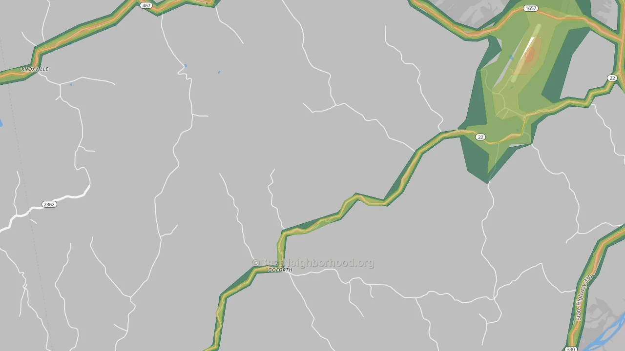 Goforth, KY Map of Noise Levels in Goforth
