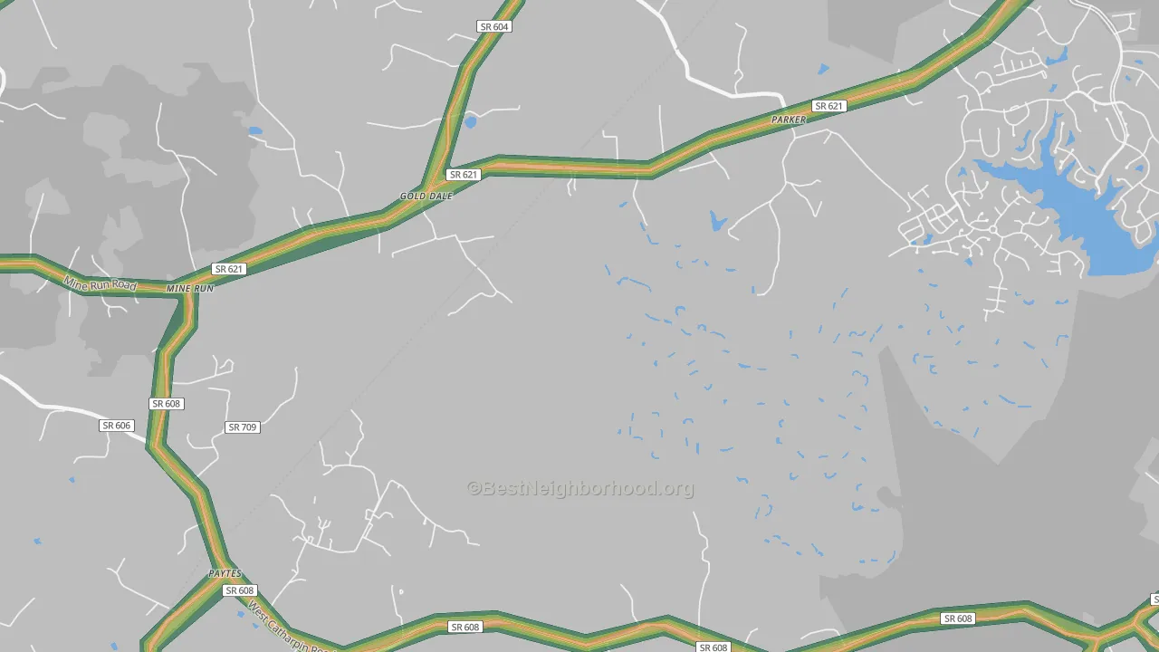 Gold Dale, VA Map of Noise Levels in Gold Dale