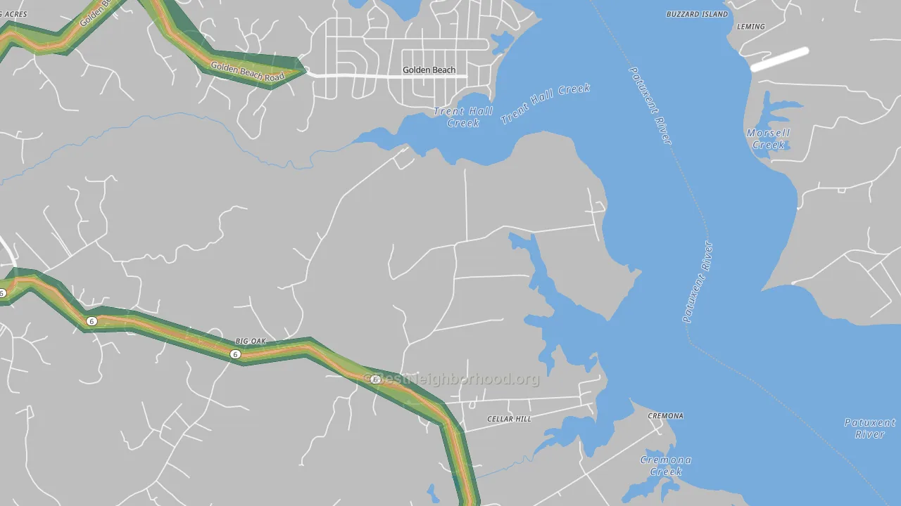 Golden Beach, MD Map of Noise Levels in Golden Beach