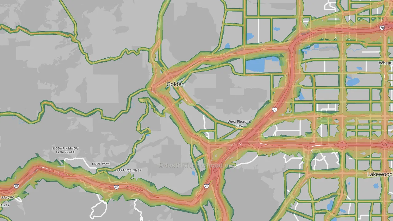 Golden, CO Map of Noise Levels in Golden