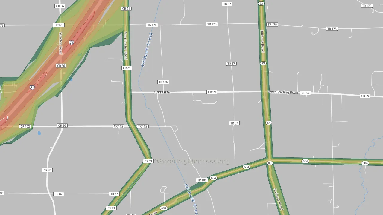 Golden Corners, OH Map of Noise Levels in Golden Corners