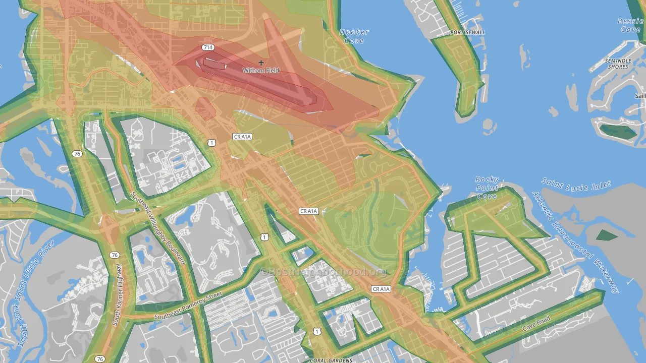 Golden Gate, Stuart, FL Map of Noise Levels in Golden Gate