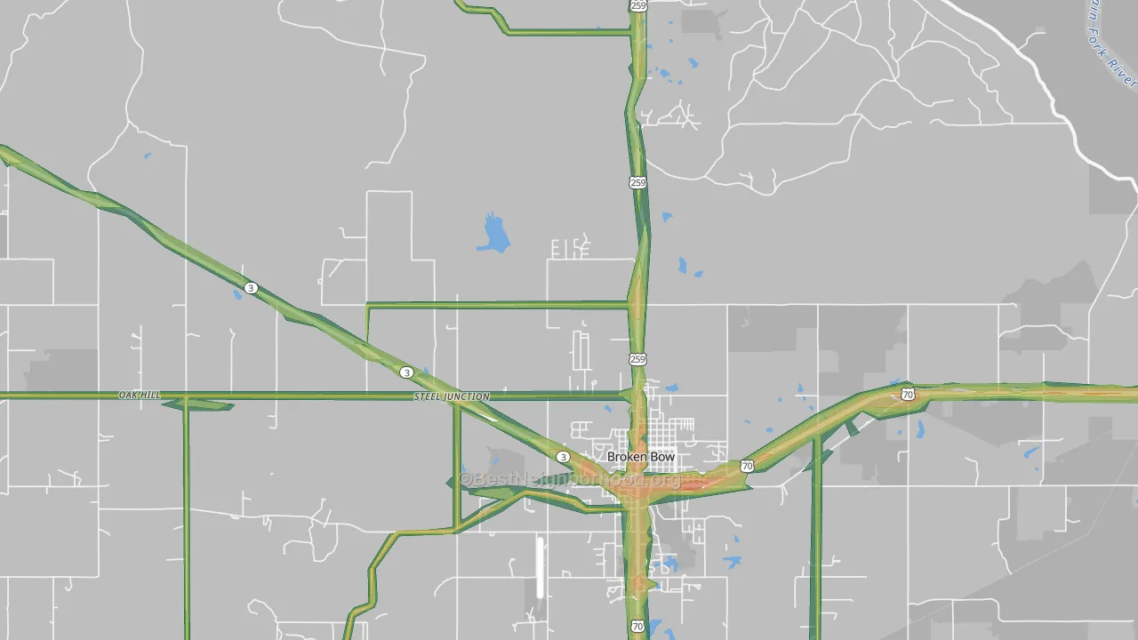 Golden, OK Map of Noise Levels in Golden