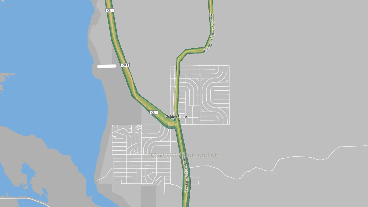 Golden Shores, AZ Map of Noise Levels in Golden Shores