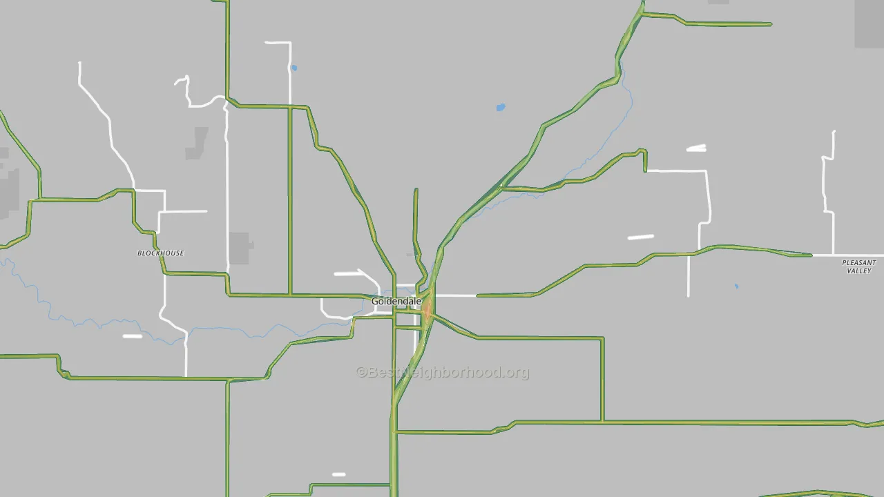 Goldendale, WA Map of Noise Levels in Goldendale