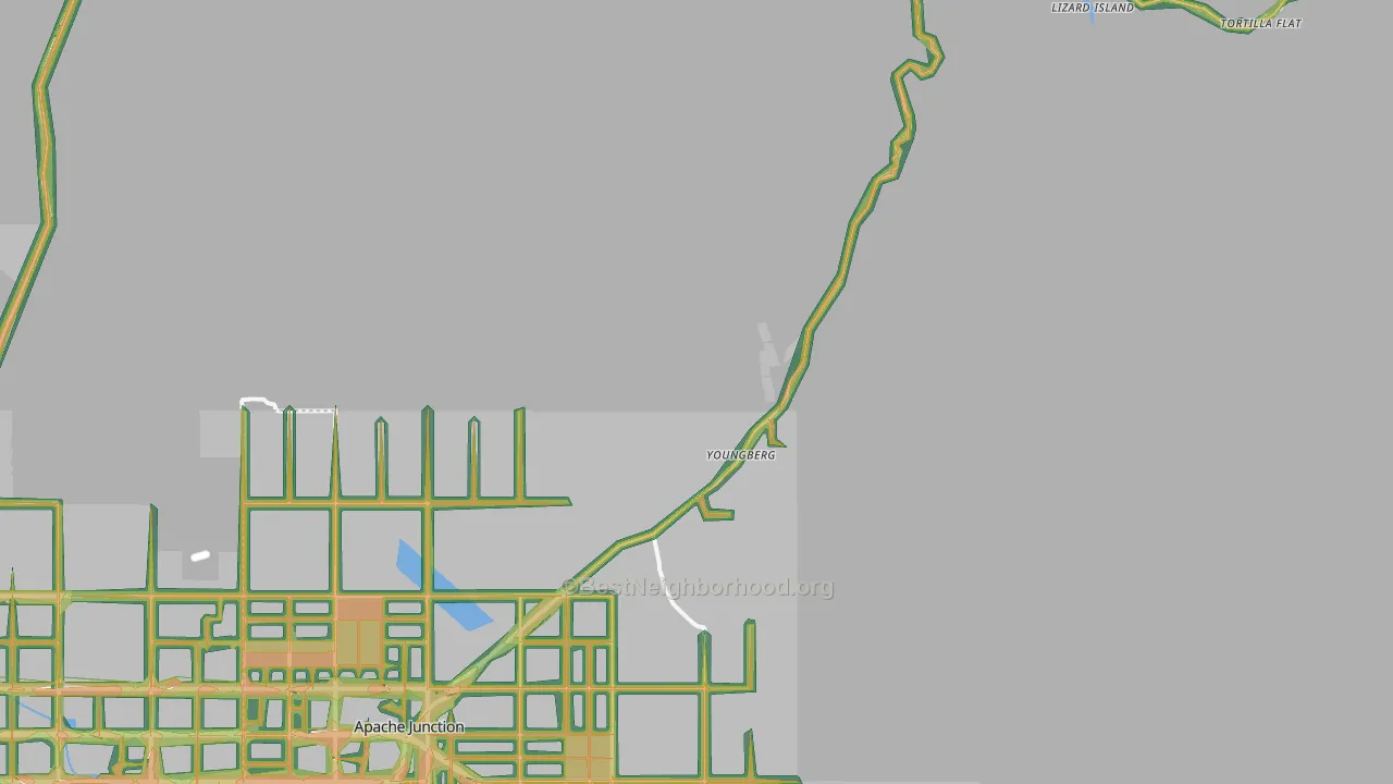 Goldfield, AZ Map of Noise Levels in Goldfield