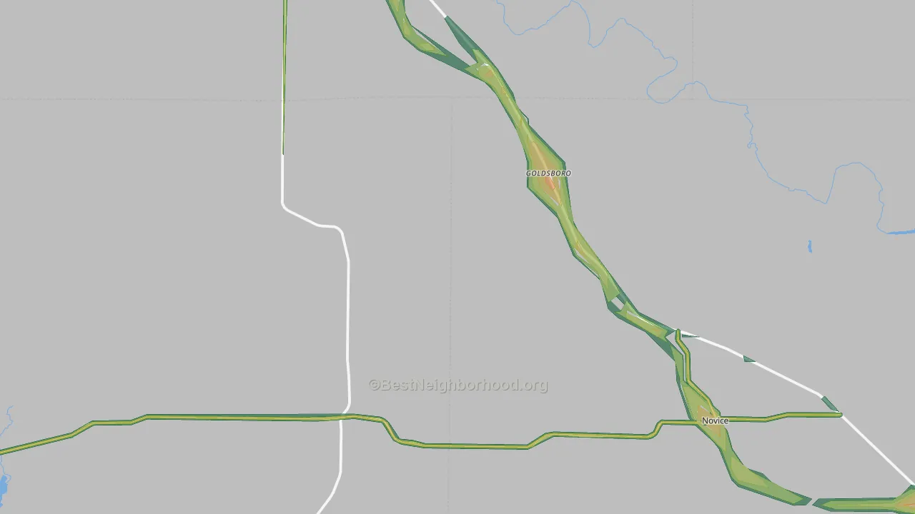 Goldsboro, TX Map of Noise Levels in Goldsboro
