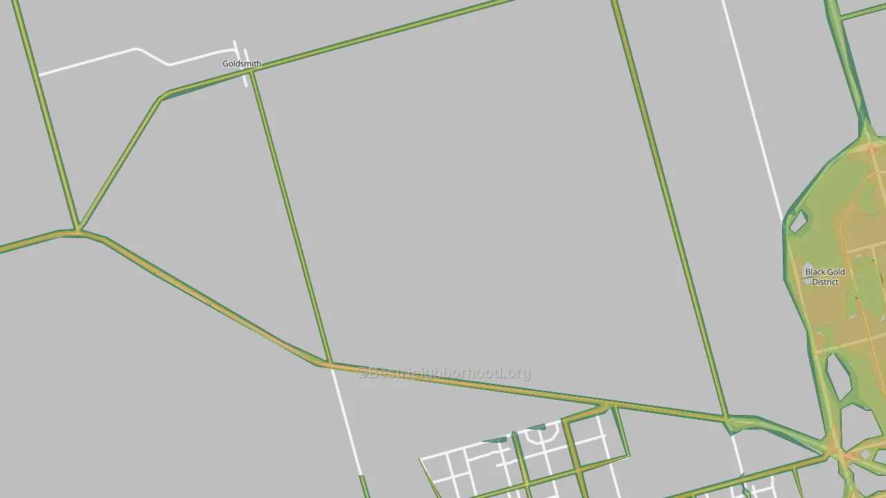 Goldsmith, TX Map of Noise Levels in Goldsmith