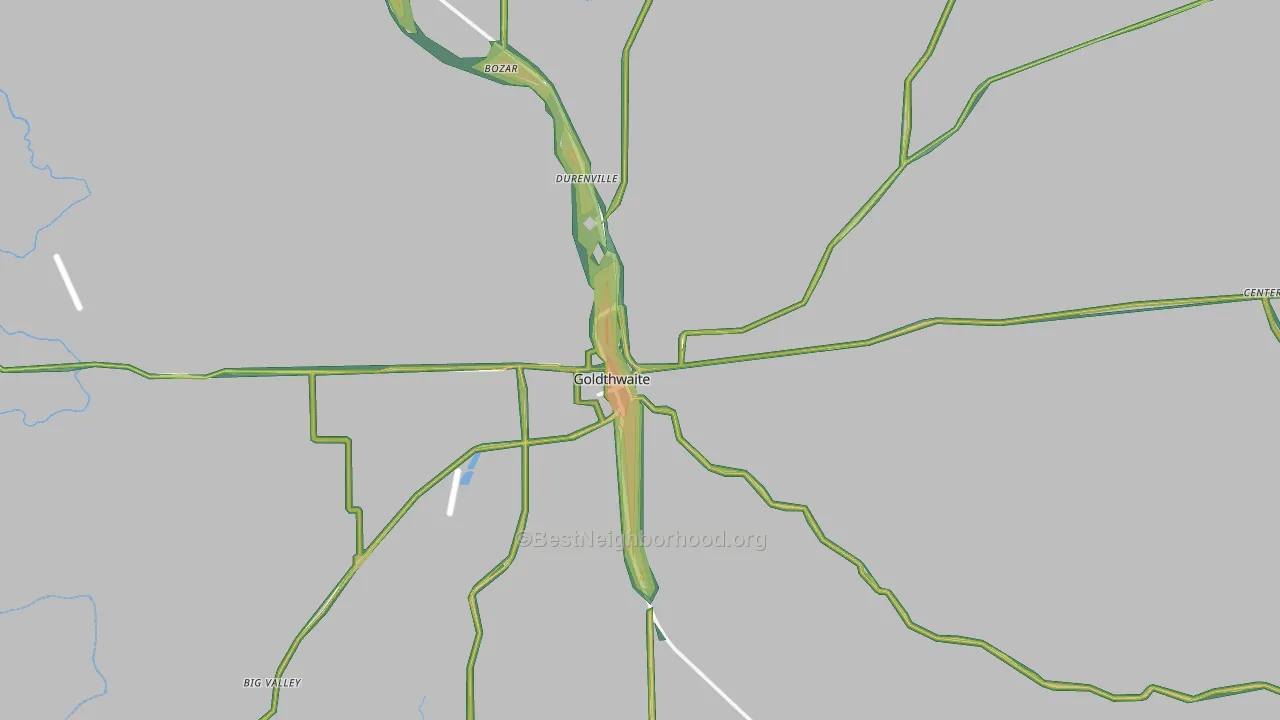 Goldthwaite, TX Map of Noise Levels in Goldthwaite