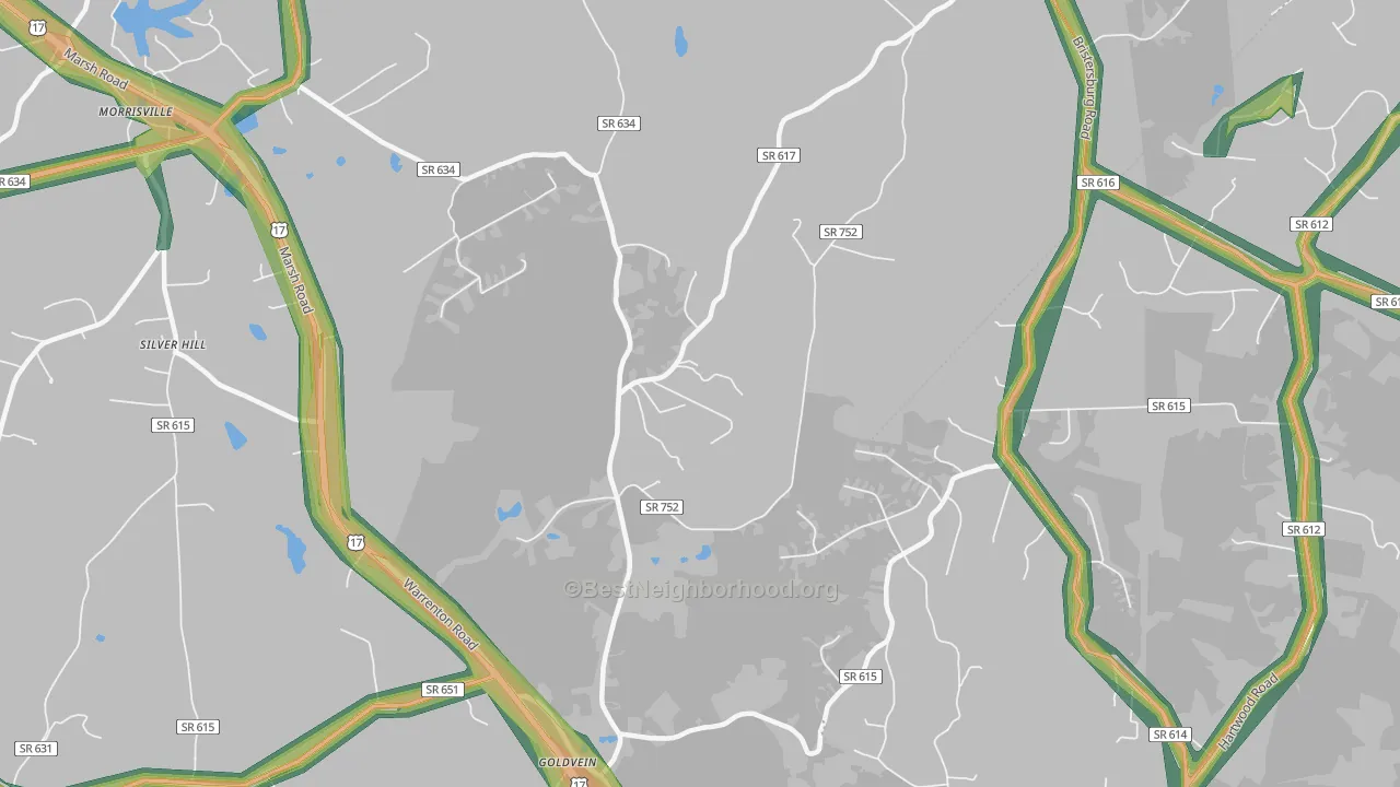 Goldvein, VA Map of Noise Levels in Goldvein