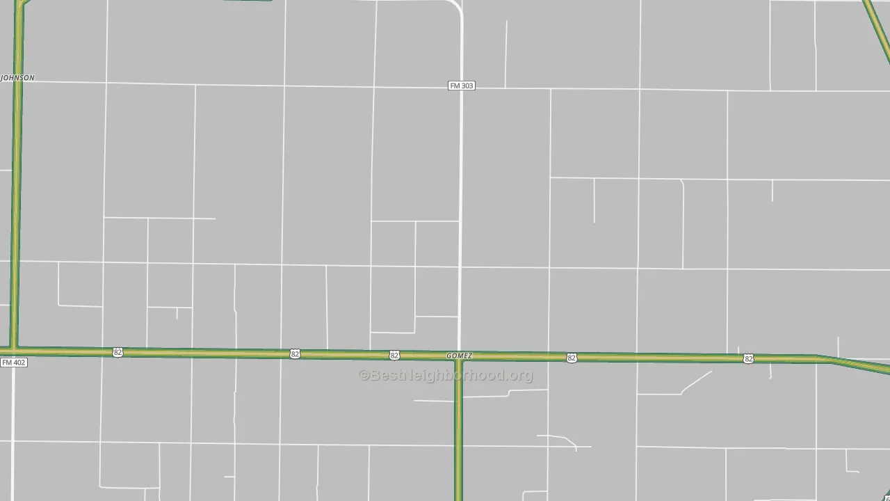 Gomez, TX Map of Noise Levels in Gomez