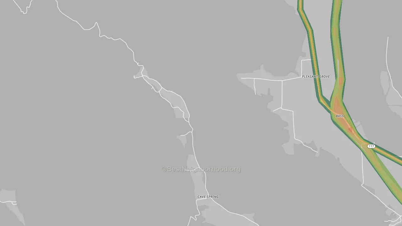 Gonce, AL Map of Noise Levels in Gonce