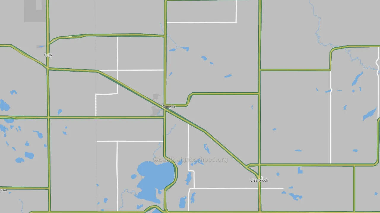 Gonvick, MN Map of Noise Levels in Gonvick