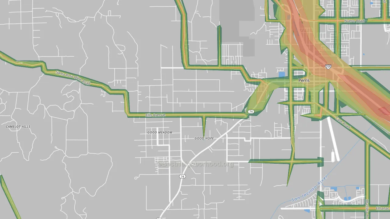 Good Hope, CA Map of Noise Levels in Good Hope