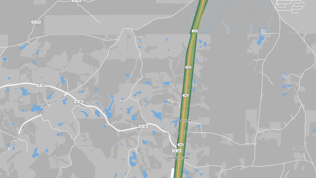 Good Hope, FL Map of Noise Levels in Good Hope