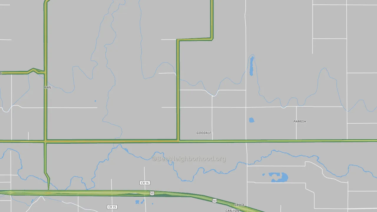 Goodale, CO Map of Noise Levels in Goodale