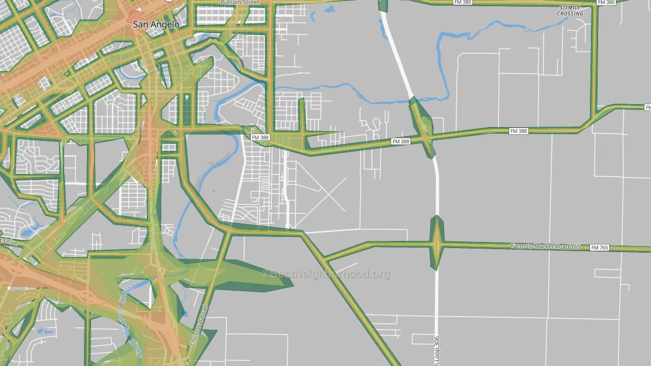 Goodfellow Afb, TX Map of Noise Levels in Goodfellow Afb