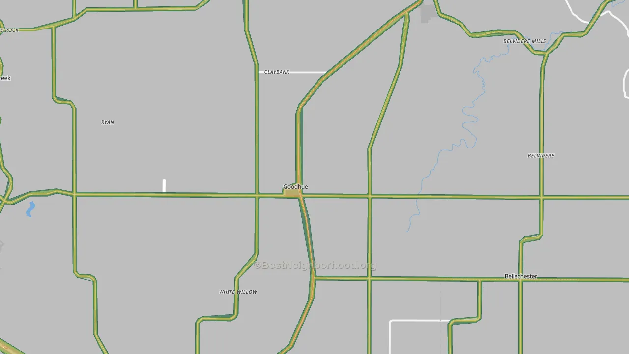 Goodhue, MN Map of Noise Levels in Goodhue
