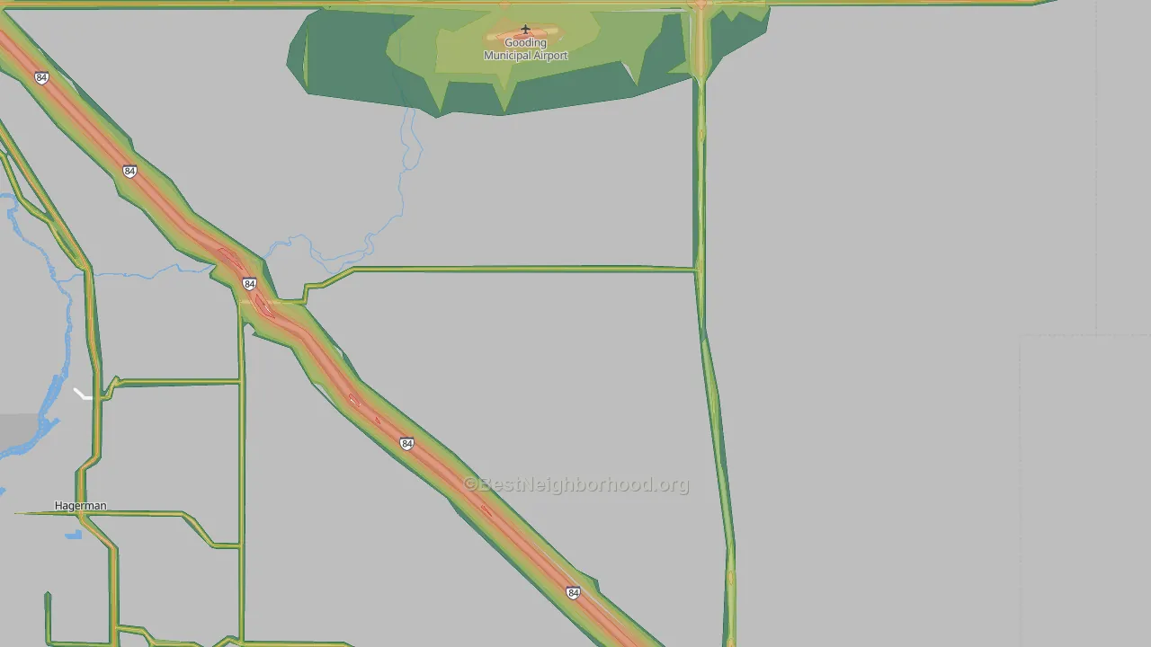 Gooding County, ID Map of Noise Levels in Gooding County