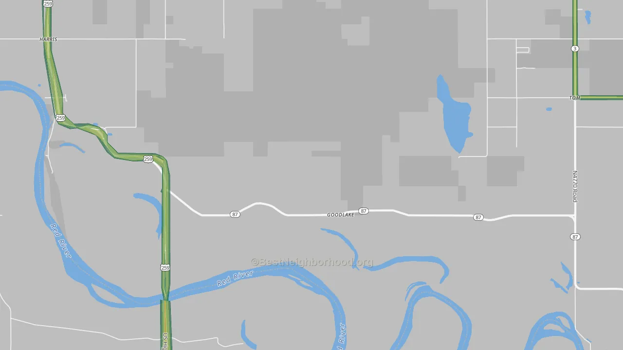 Goodlake, OK Map of Noise Levels in Goodlake