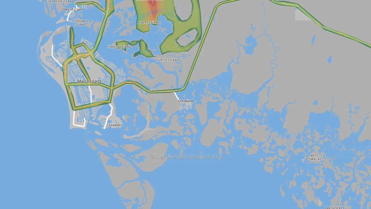 Goodland, FL Map of Noise Levels in Goodland
