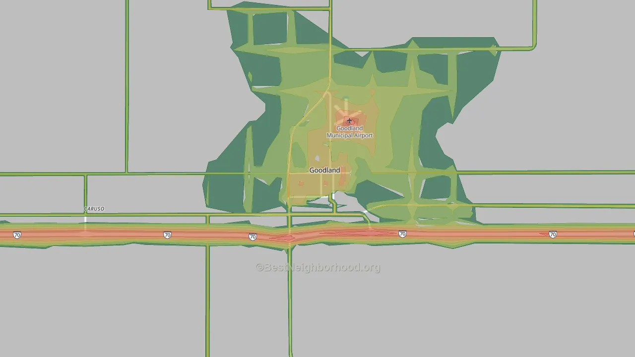 Goodland, KS Map of Noise Levels in Goodland