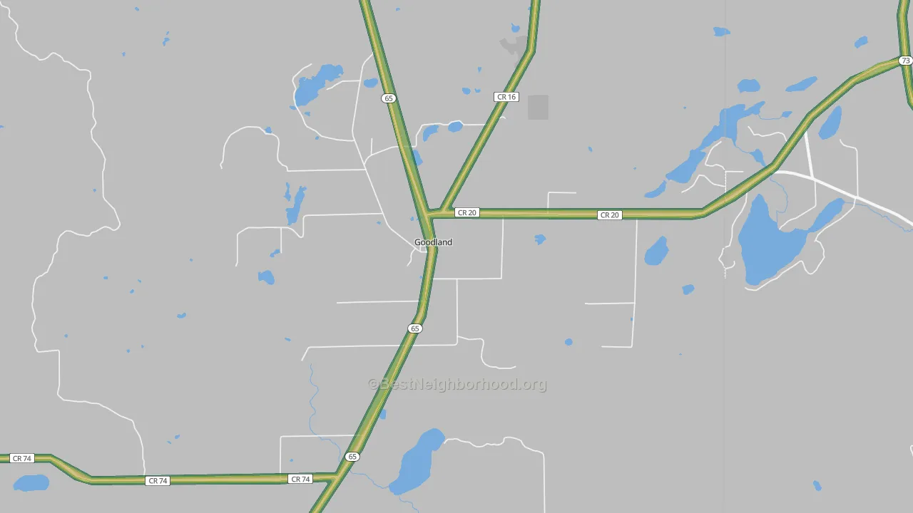 Goodland, MN Map of Noise Levels in Goodland