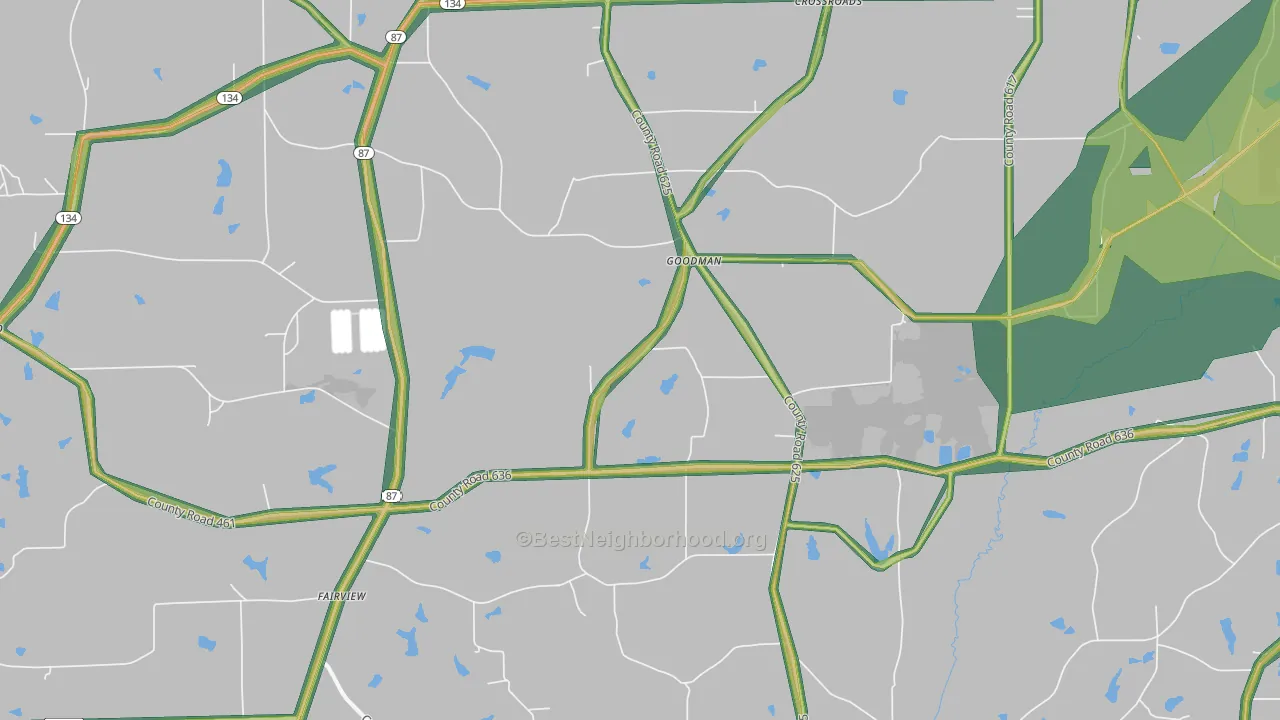 Goodman, AL Map of Noise Levels in Goodman