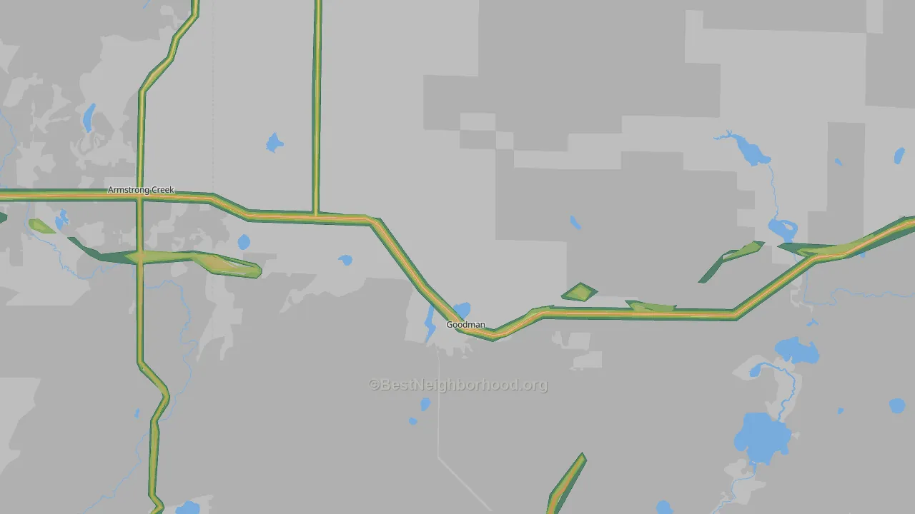 Goodman, WI Map of Noise Levels in Goodman