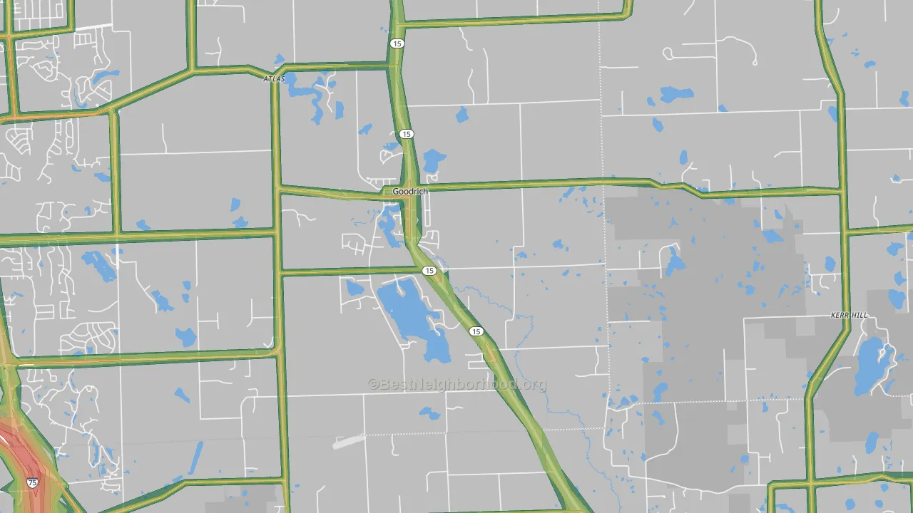 Goodrich, MI Map of Noise Levels in Goodrich