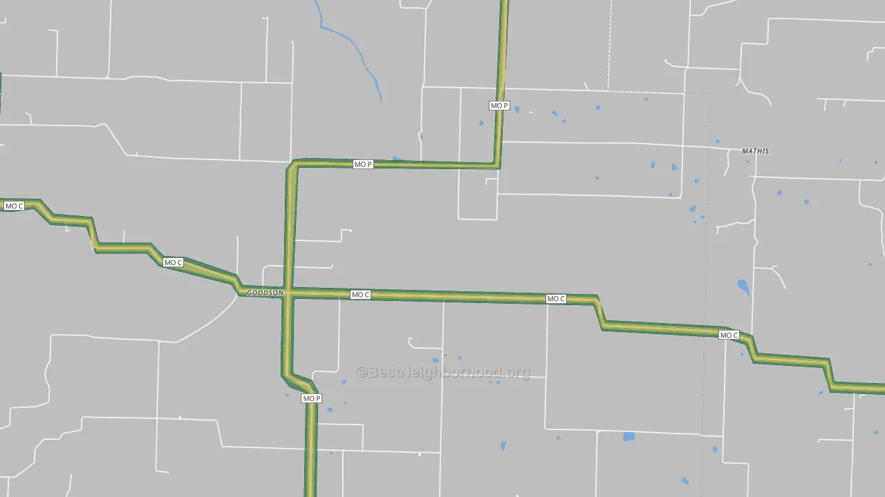 Goodson, MO Map of Noise Levels in Goodson