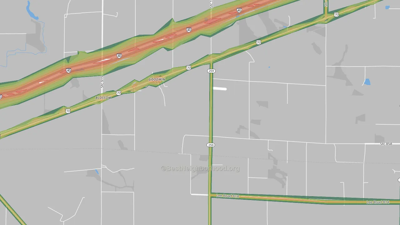 Goodwin, AR Map of Noise Levels in Goodwin
