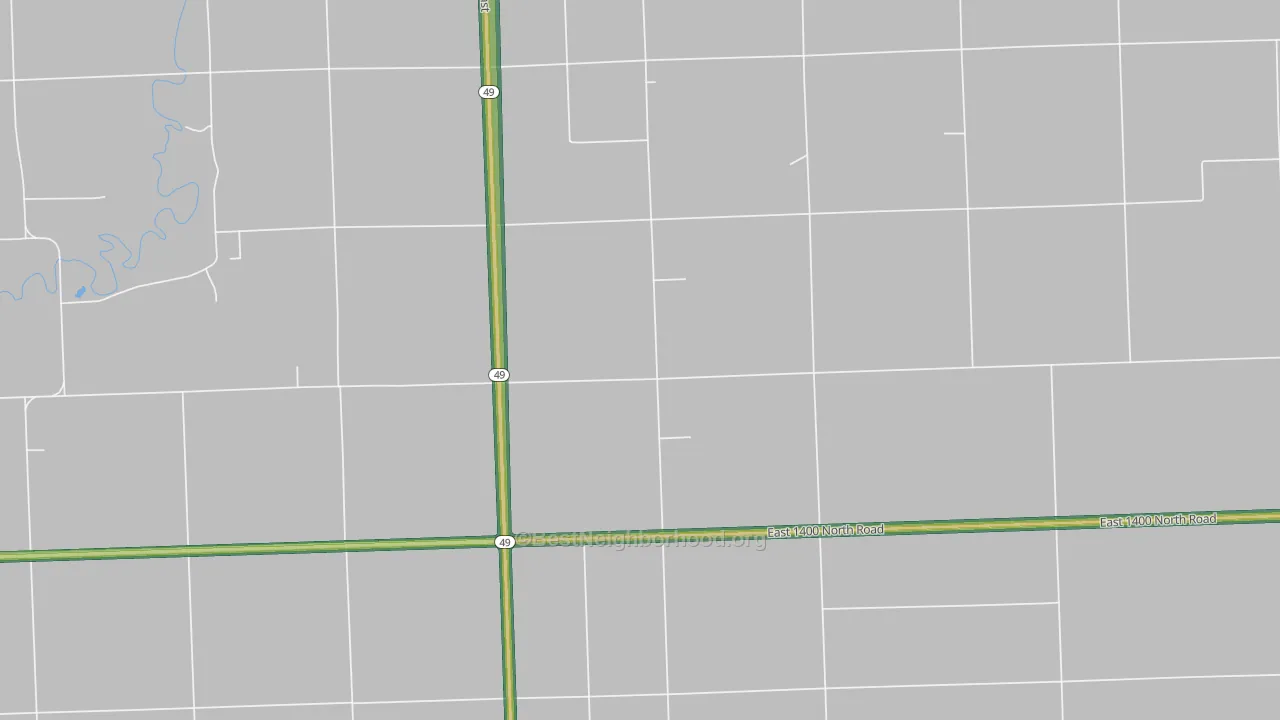 Goodwine, IL Map of Noise Levels in Goodwine