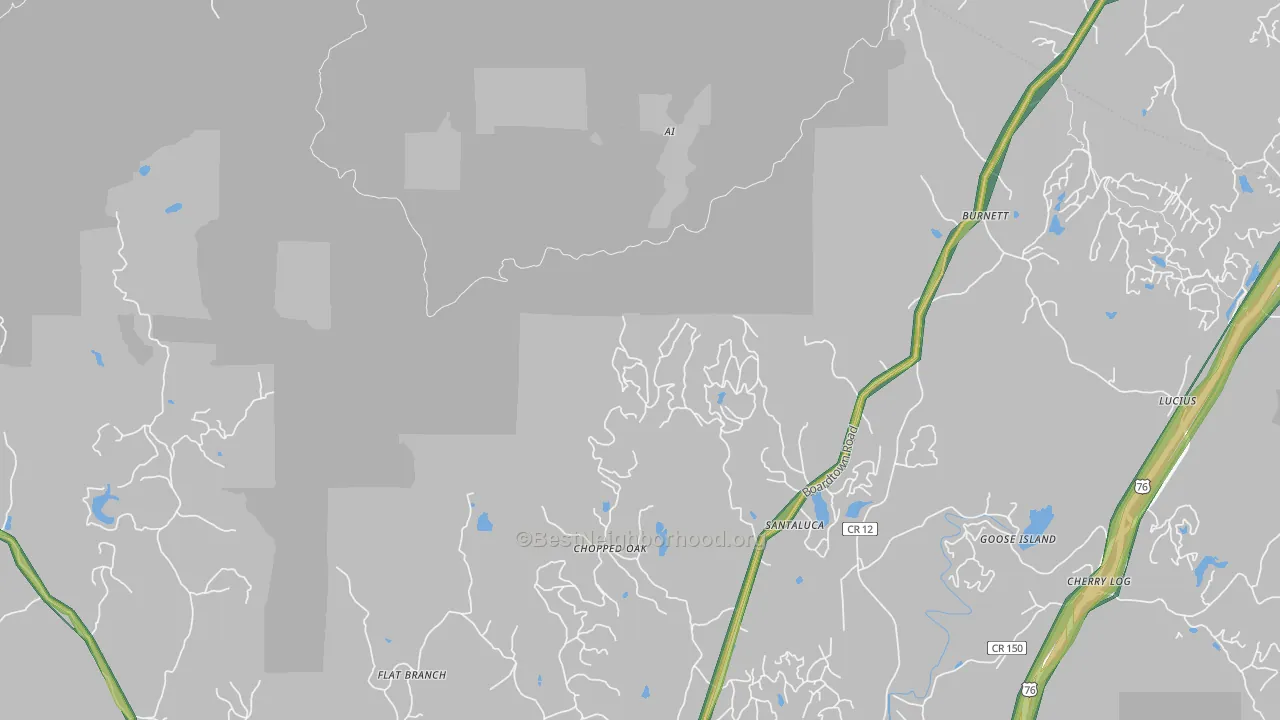 Goose Island, GA Map of Noise Levels in Goose Island