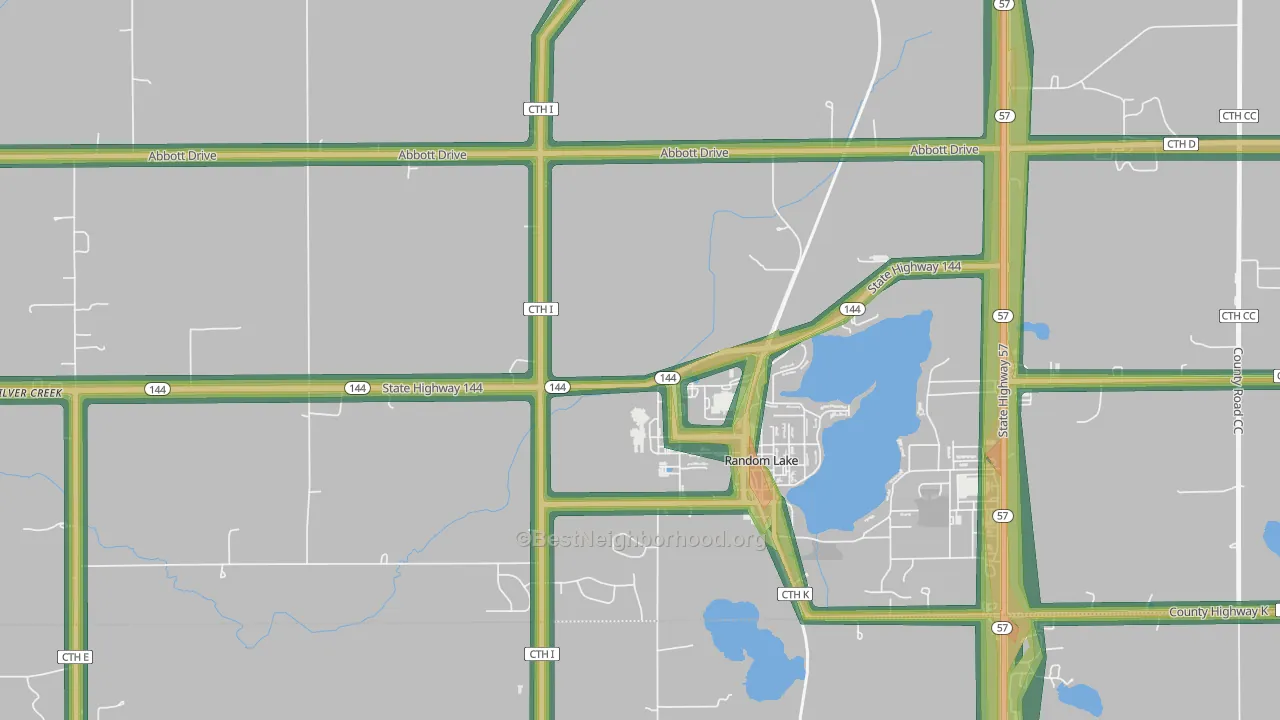 Gooseville, WI Map of Noise Levels in Gooseville