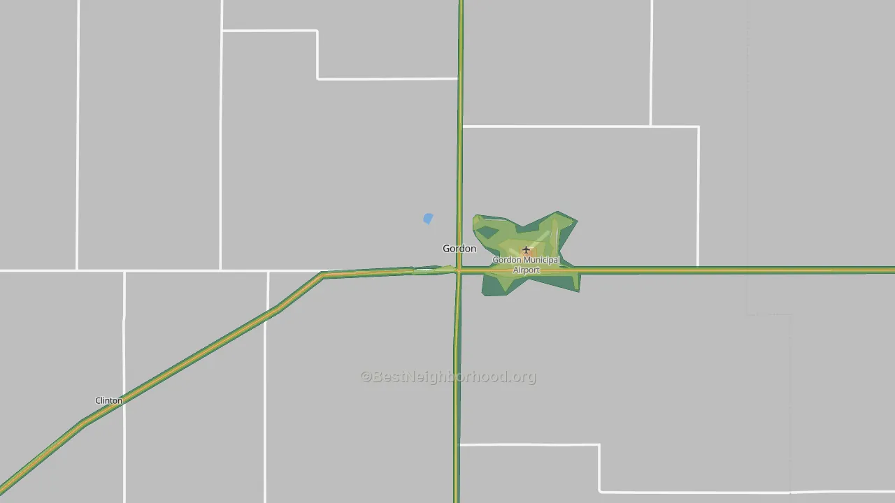 Gordon, NE Map of Noise Levels in Gordon