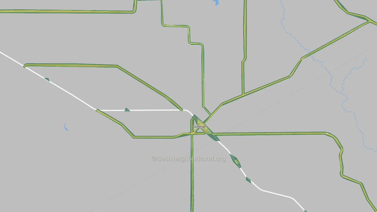 Gorman, TX Map of Noise Levels in Gorman