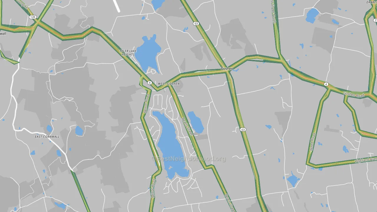 Goshen, CT Map of Noise Levels in Goshen