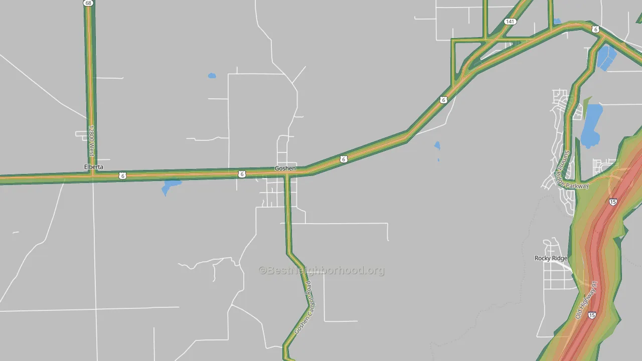 Goshen, UT Map of Noise Levels in Goshen