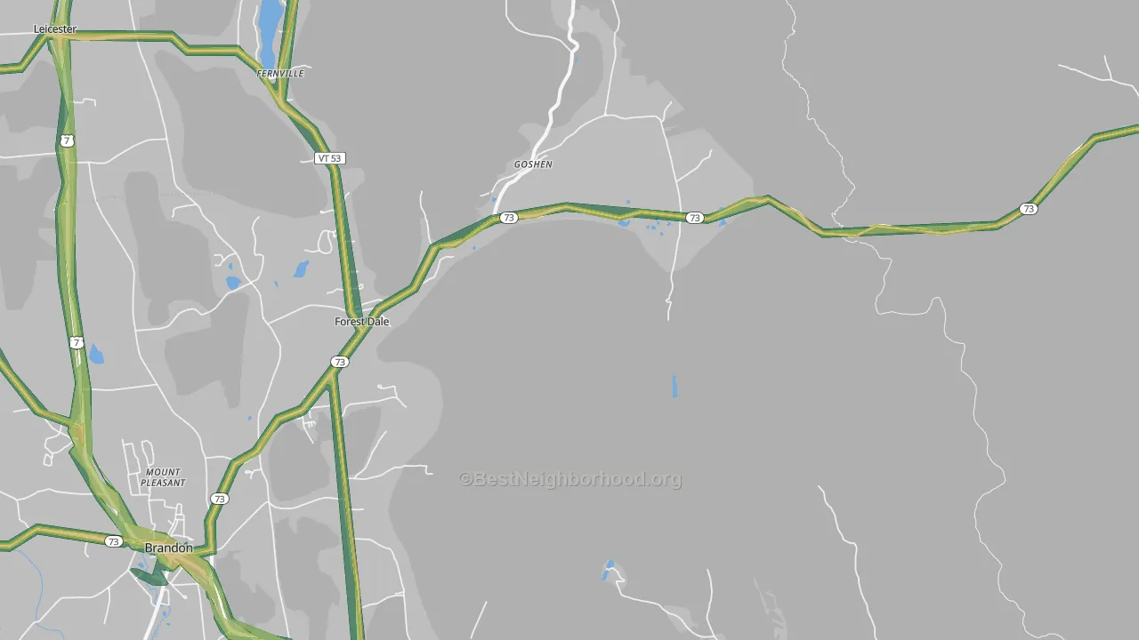 Goshen, VT Map of Noise Levels in Goshen