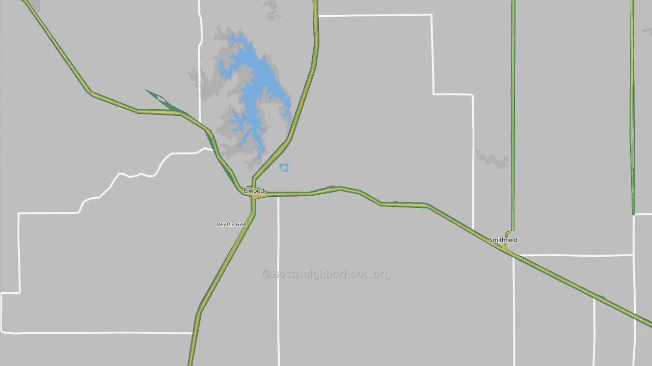 Gosper County, NE Map of Noise Levels in Gosper County