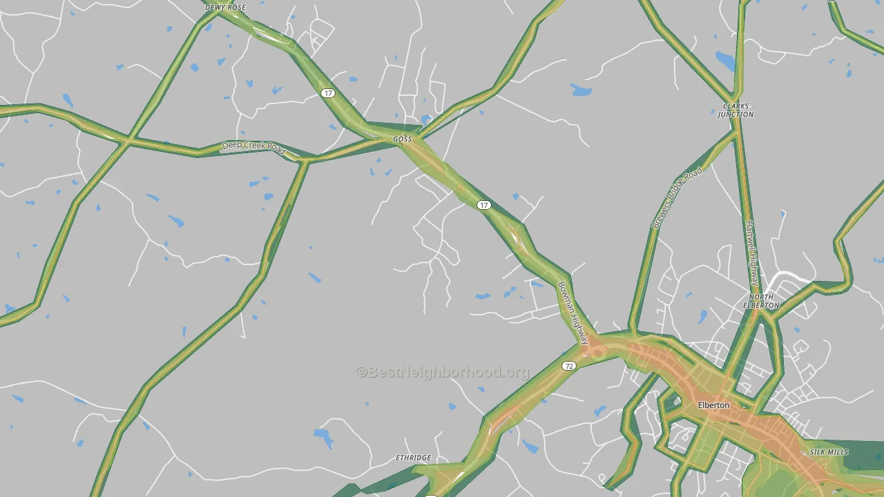 Goss, GA Map of Noise Levels in Goss