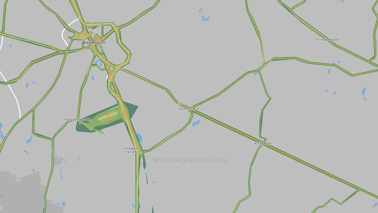 Gough, GA Map of Noise Levels in Gough